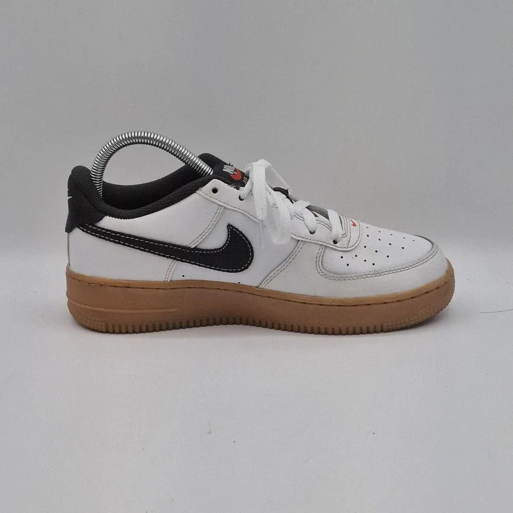 Nike Air Force 1 Low Shoes Mens Size 7Y White Black Gum Smile Face‎ DD5854-100